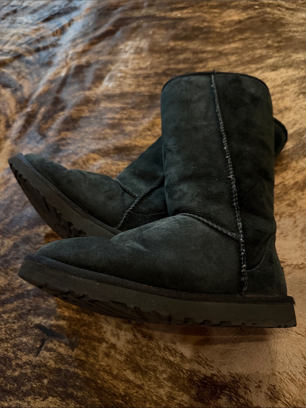 UGG Black Suede Classic Winter Boots